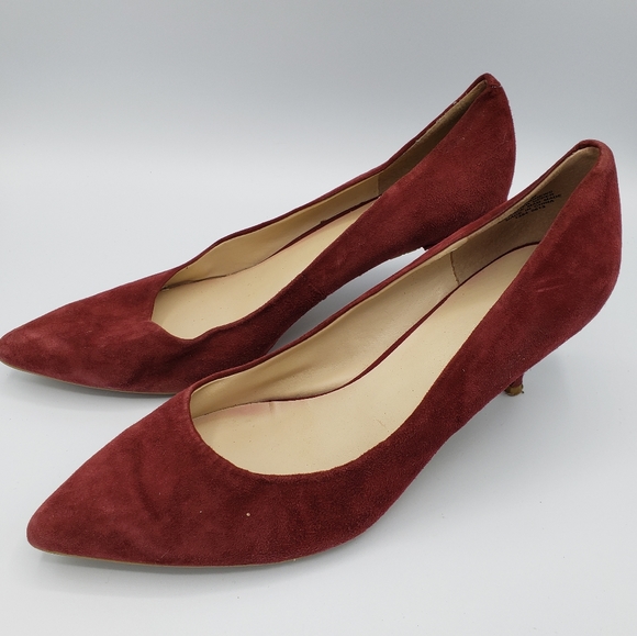 Nine west Ezra pointy toe leather red pumps heels - Picture 14 of 15